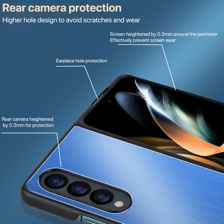 For Samsung Galaxy Z Fold3 PC Hybrid Aluminum Alloy Brushed Shockproof Phone Case