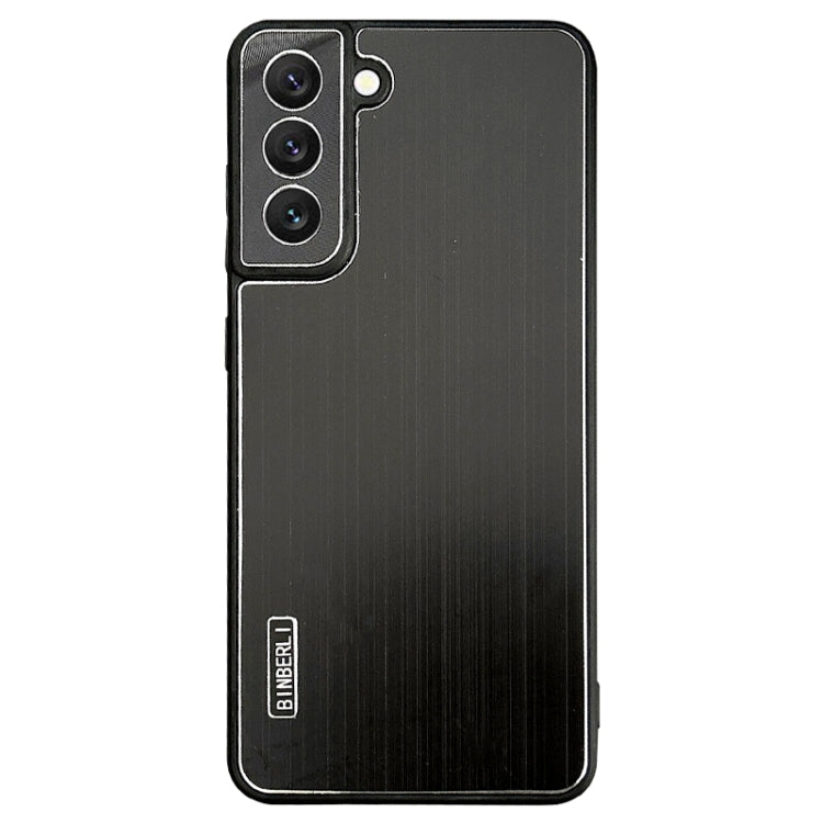 For Samsung Galaxy S22 5G PC Hybrid Aluminum Alloy Brushed Shockproof Phone Case