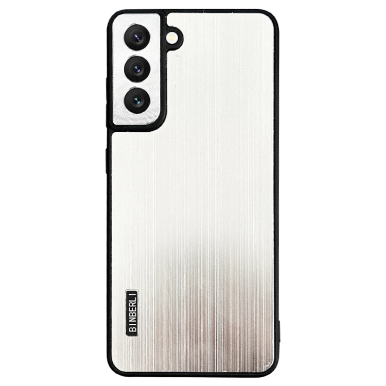 For Samsung Galaxy S22 5G PC Hybrid Aluminum Alloy Brushed Shockproof Phone Case