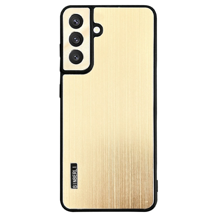 For Samsung Galaxy S24 5G PC Hybrid Aluminum Alloy Brushed Shockproof Phone Case