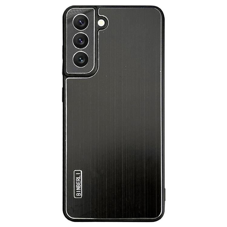 For Samsung Galaxy S21 FE 5G PC Hybrid Aluminum Alloy Brushed Shockproof Phone Case