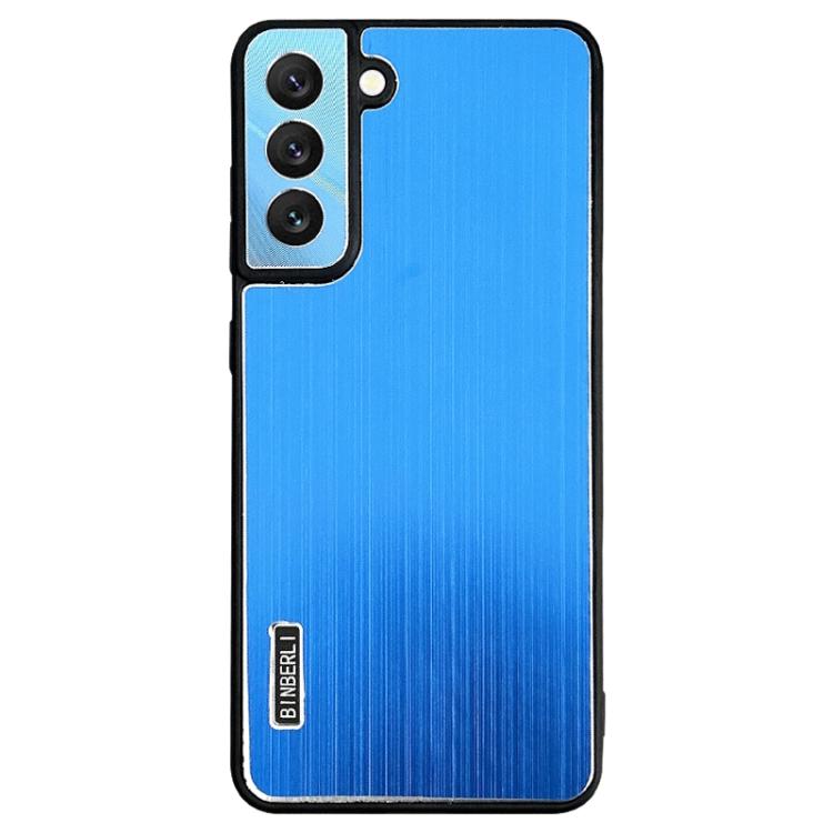 For Samsung Galaxy S21 FE 5G PC Hybrid Aluminum Alloy Brushed Shockproof Phone Case