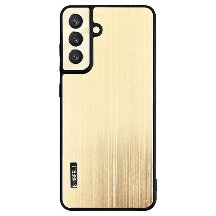For Samsung Galaxy S24 FE 5G PC Hybrid Aluminum Alloy Brushed Shockproof Phone Case
