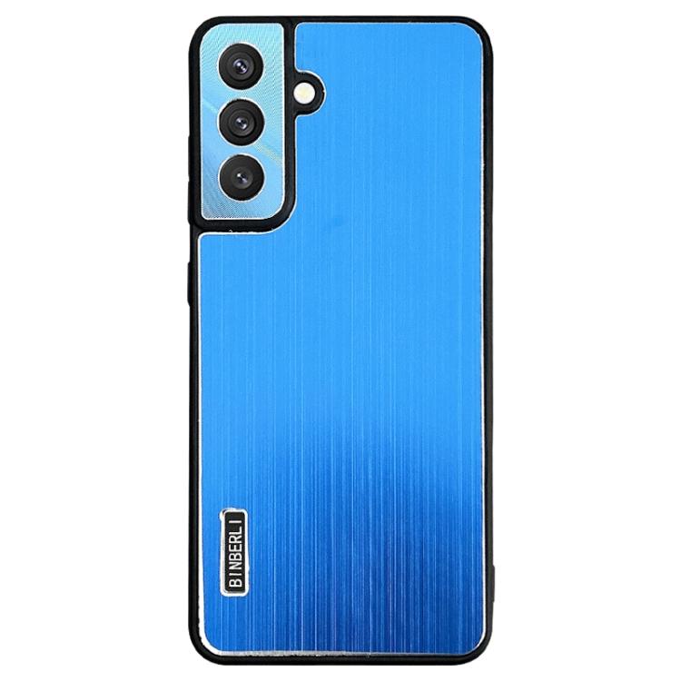 For Samsung Galaxy S24 FE 5G PC Hybrid Aluminum Alloy Brushed Shockproof Phone Case