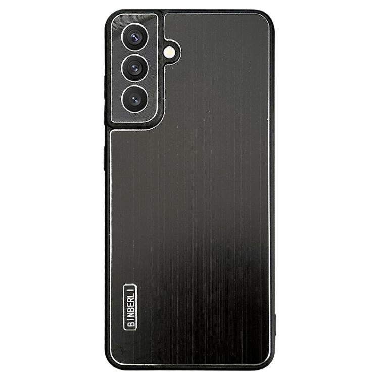 For Samsung Galaxy S25+ 5G PC Hybrid Aluminum Alloy Brushed Shockproof Phone Case