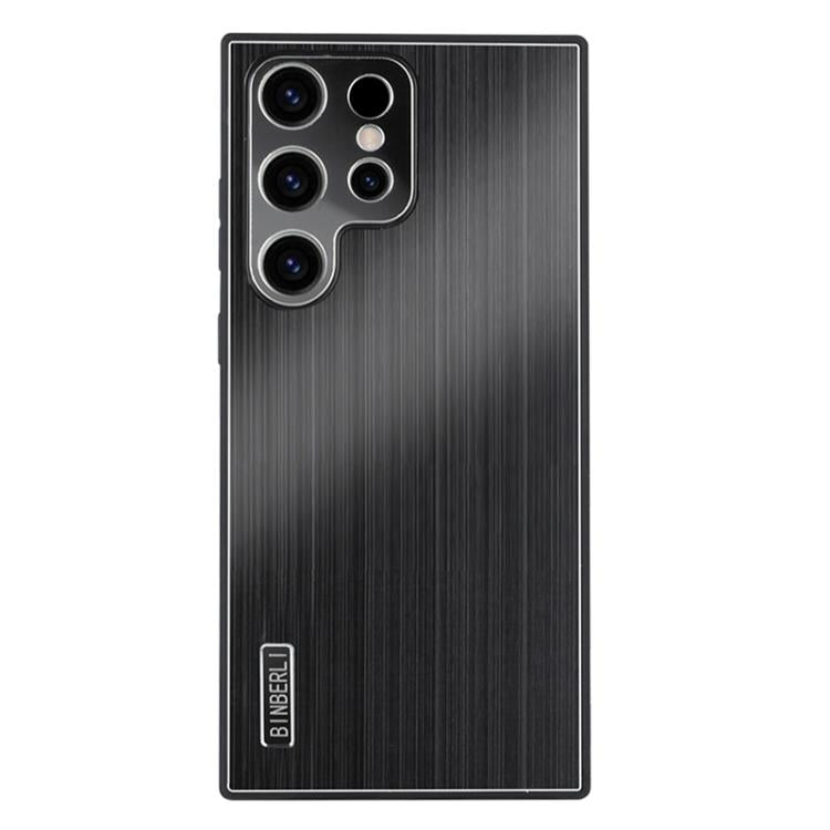 For Samsung Galaxy S25 Ultra 5G PC Hybrid Aluminum Alloy Brushed Shockproof Phone Case