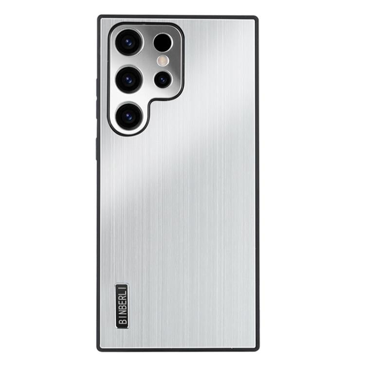 For Samsung Galaxy S25 Ultra 5G PC Hybrid Aluminum Alloy Brushed Shockproof Phone Case
