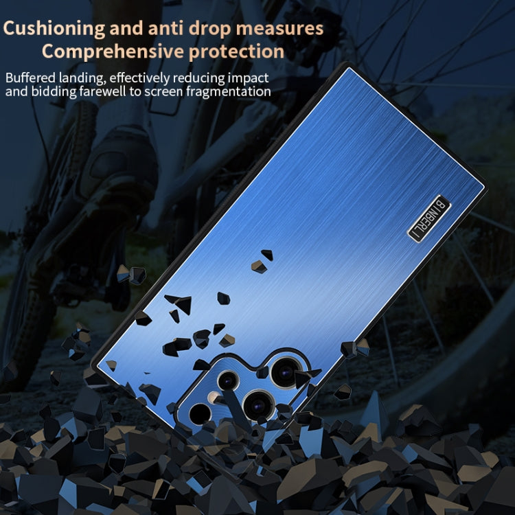For Samsung Galaxy S24 FE 5G PC Hybrid Aluminum Alloy Brushed Shockproof Phone Case