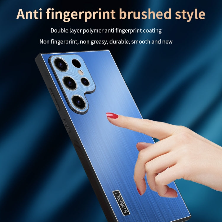 For Samsung Galaxy S24 FE 5G PC Hybrid Aluminum Alloy Brushed Shockproof Phone Case