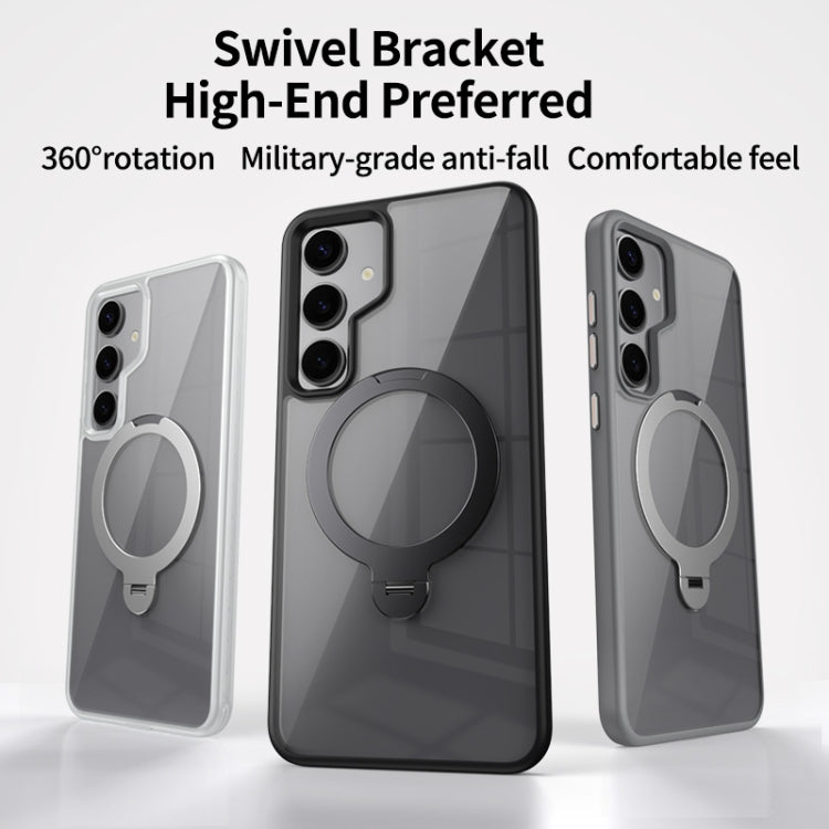 For Samsung Galaxy S23 5G Transparent MagSafe Magnetic Rotating Ring Holder Phone Case