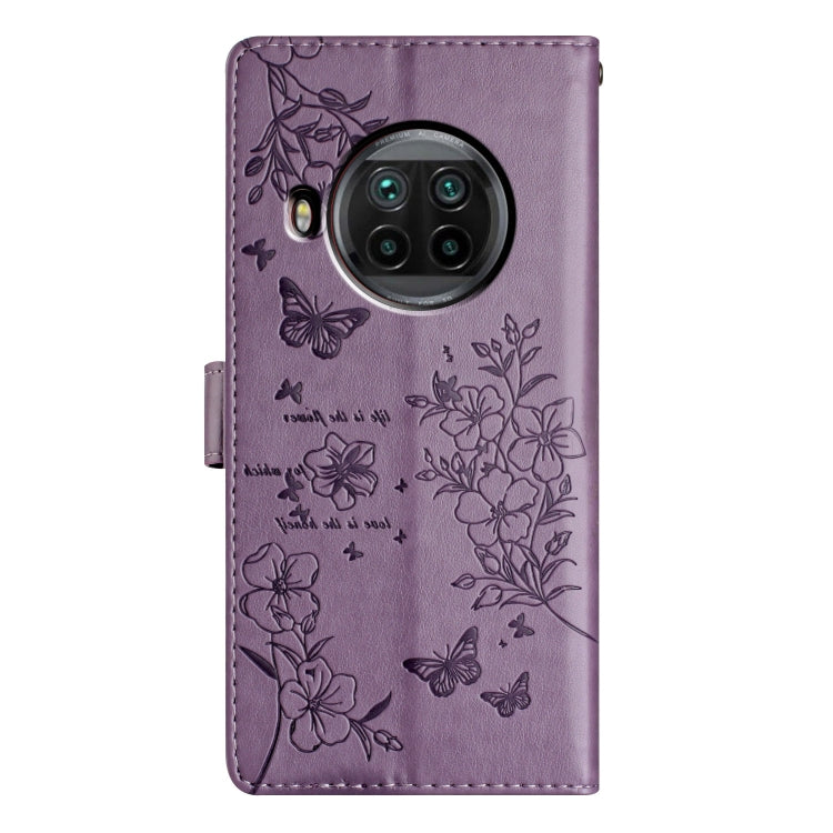 For Xiaomi Mi 10T Lite 5G Butterflies and Flowers Leather Phone Case