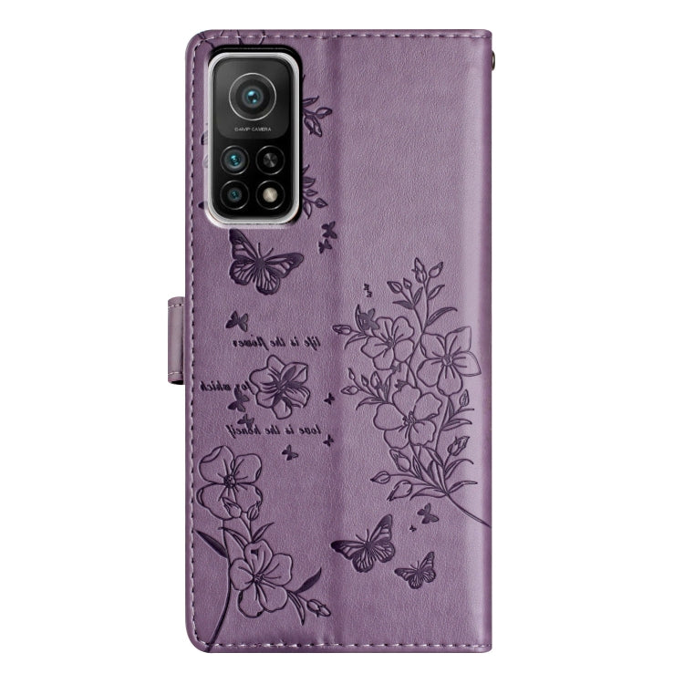 For Xiaomi Mi 10T 5G Butterflies and Flowers Leather Phone Case