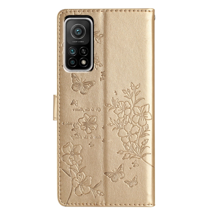 For Xiaomi Mi 10T Pro 5G Butterflies and Flowers Leather Phone Case