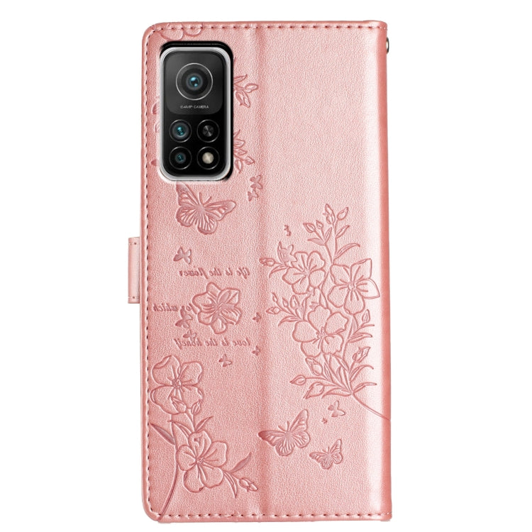 For Xiaomi Mi 10T Pro 5G Butterflies and Flowers Leather Phone Case
