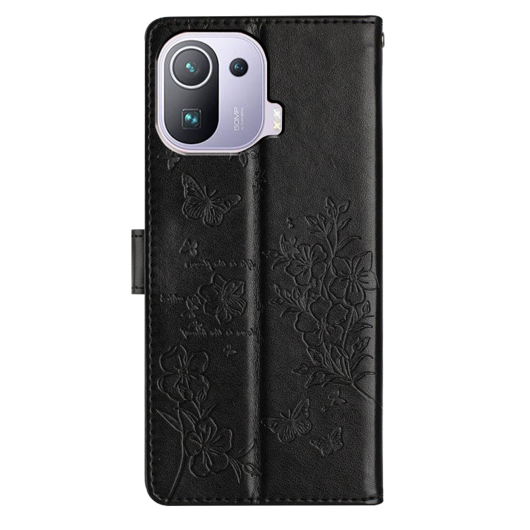 For Xiaomi Mi 11 Pro Butterflies and Flowers Leather Phone Case