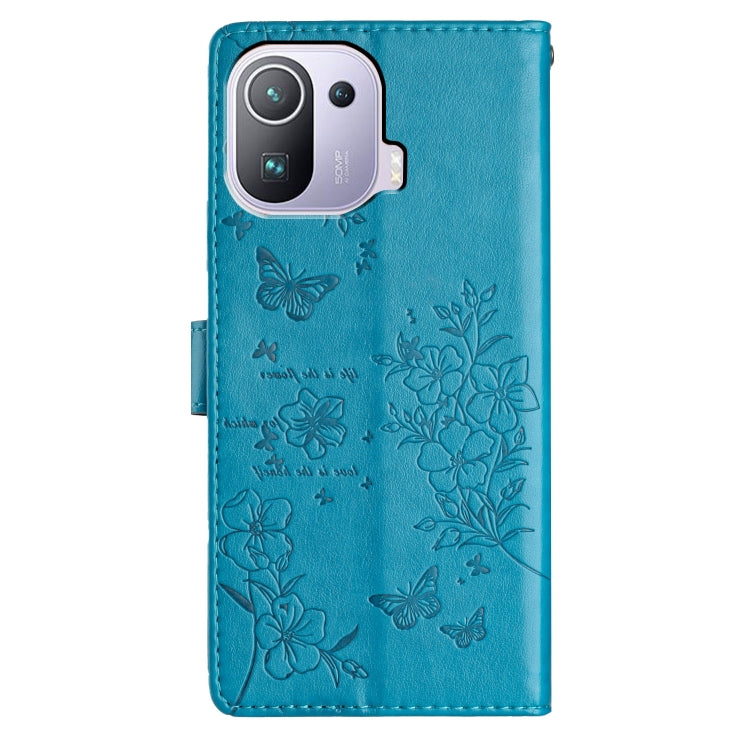 For Xiaomi Mi 11 Pro Butterflies and Flowers Leather Phone Case