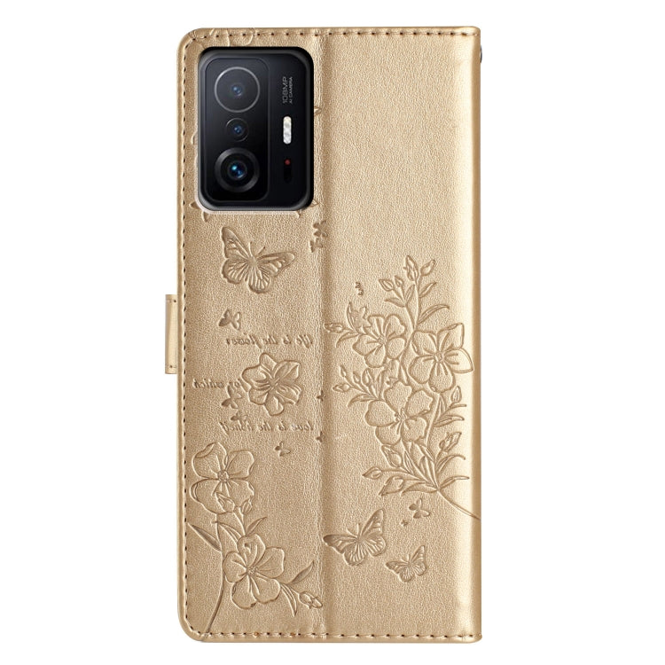 For Xiaomi 11T / 11T Pro Butterflies and Flowers Leather Phone Case