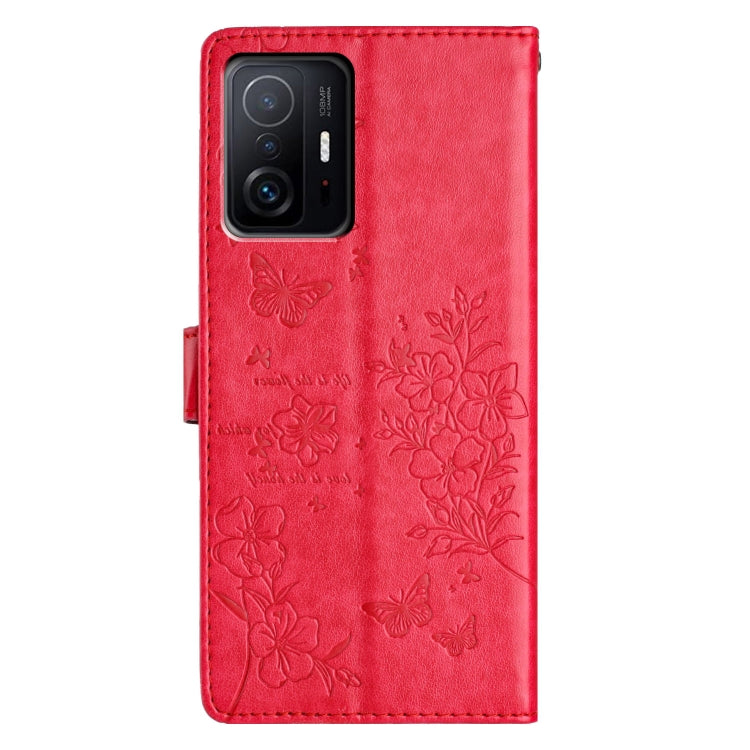 For Xiaomi 11T / 11T Pro Butterflies and Flowers Leather Phone Case