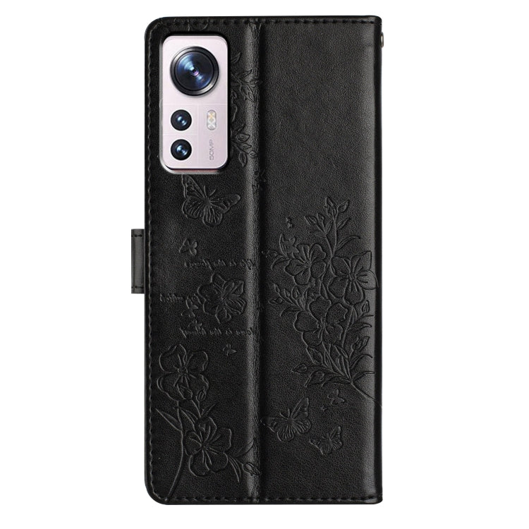 For Xiaomi 12 Lite Butterflies and Flowers Leather Phone Case