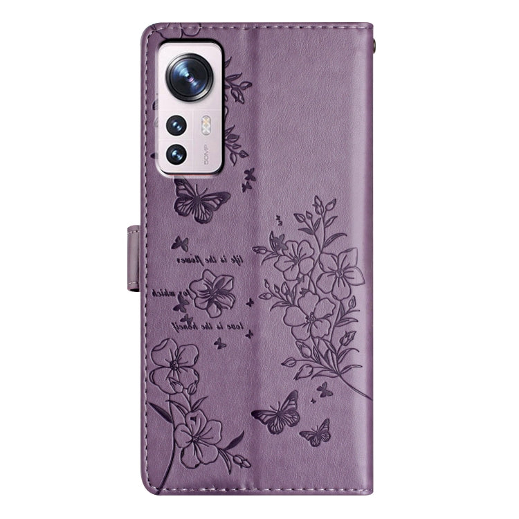 For Xiaomi 12 Lite Butterflies and Flowers Leather Phone Case