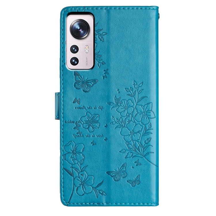 For Xiaomi 12 Pro Butterflies and Flowers Leather Phone Case