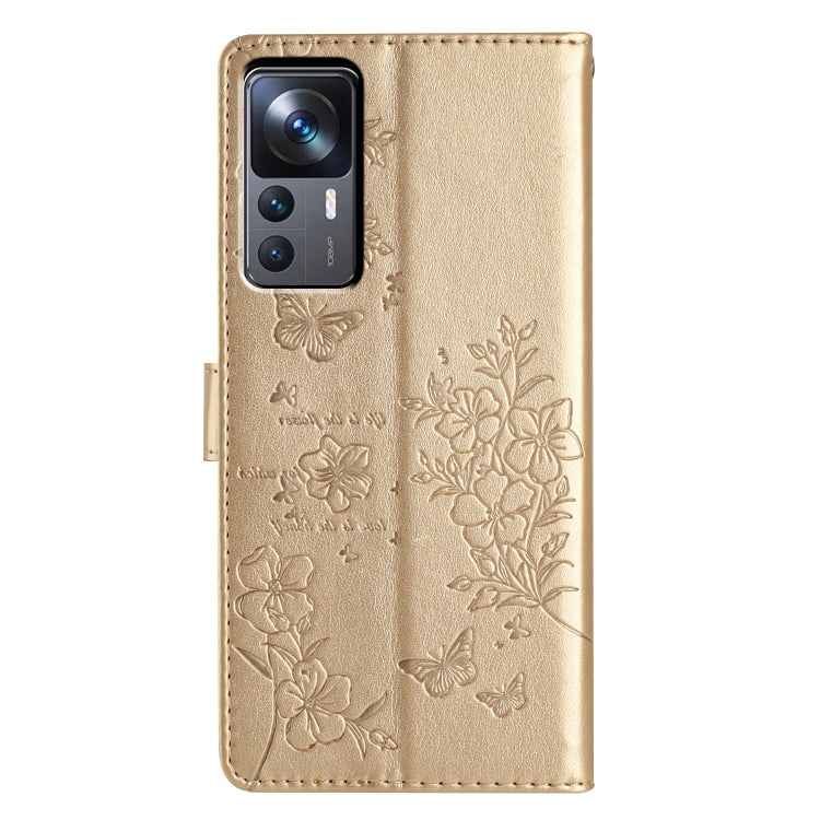 For Xiaomi 12T / 12T Pro Butterflies and Flowers Leather Phone Case