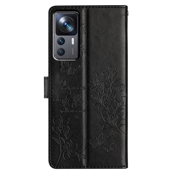 For Xiaomi 12T / 12T Pro Butterflies and Flowers Leather Phone Case