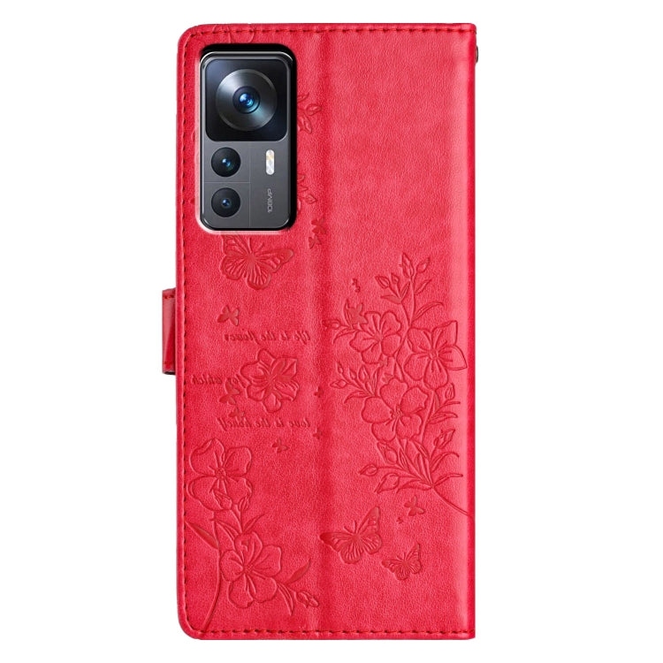 For Xiaomi 12T / 12T Pro Butterflies and Flowers Leather Phone Case