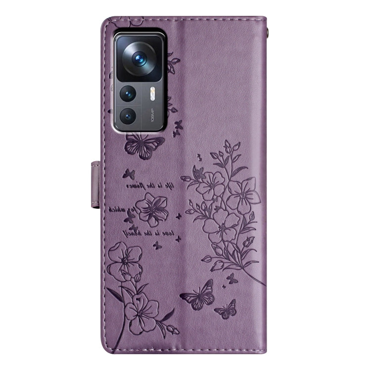 For Xiaomi 12T / 12T Pro Butterflies and Flowers Leather Phone Case