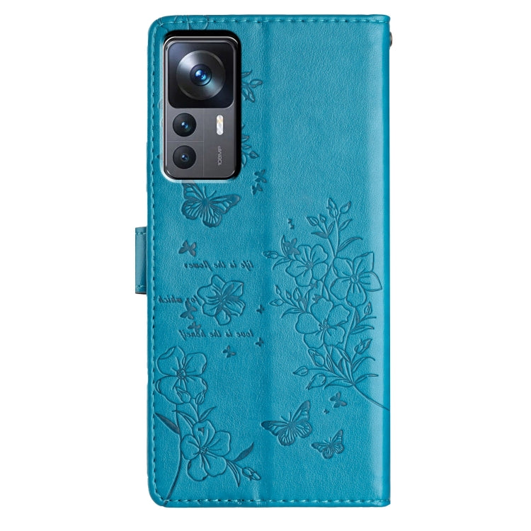 For Xiaomi 12T / 12T Pro Butterflies and Flowers Leather Phone Case