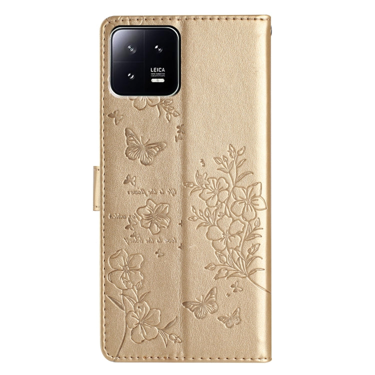 For Xiaomi 13 Butterflies and Flowers Leather Phone Case