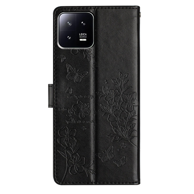 For Xiaomi 13 Butterflies and Flowers Leather Phone Case