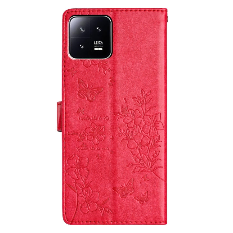 For Xiaomi 13 Butterflies and Flowers Leather Phone Case