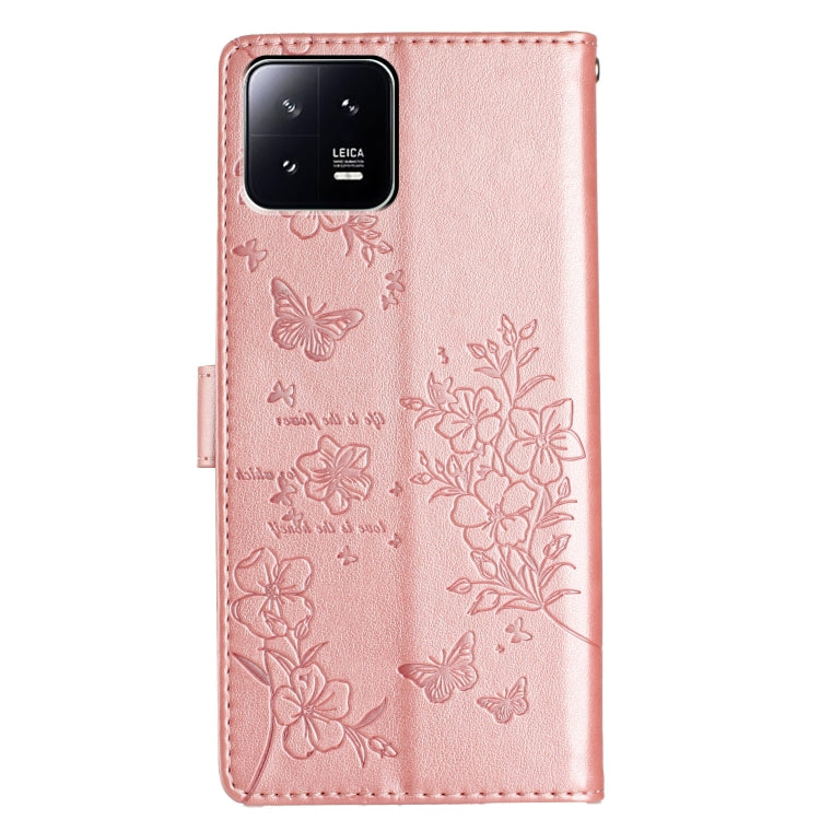 For Xiaomi 13 Butterflies and Flowers Leather Phone Case
