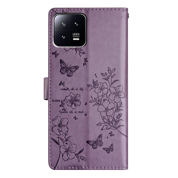 For Xiaomi 13 Butterflies and Flowers Leather Phone Case