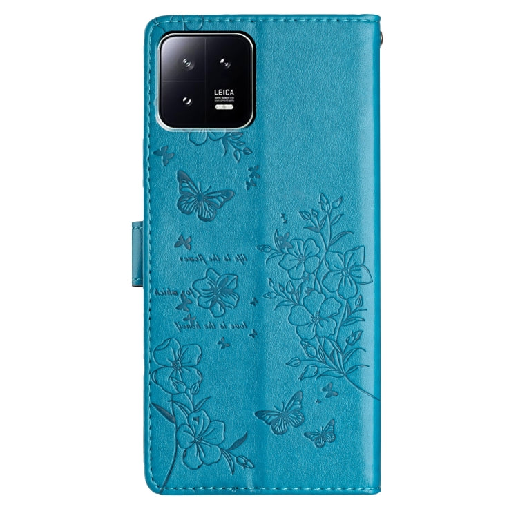 For Xiaomi 13 Butterflies and Flowers Leather Phone Case