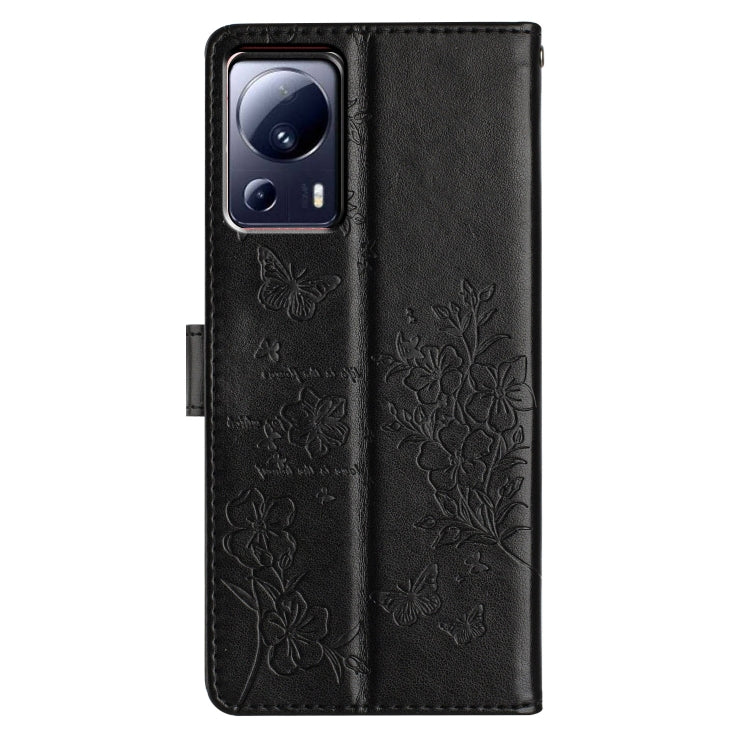 For Xiaomi 13 Lite Butterflies and Flowers Leather Phone Case