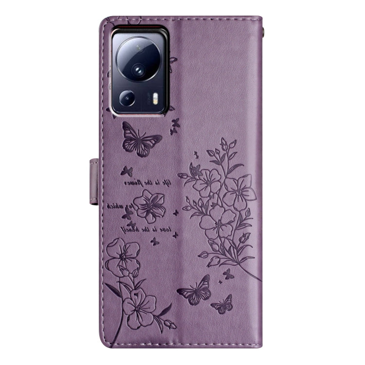 For Xiaomi 13 Lite Butterflies and Flowers Leather Phone Case