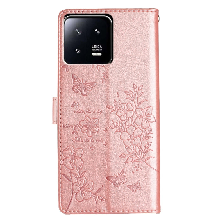 For Xiaomi 13 Pro Butterflies and Flowers Leather Phone Case