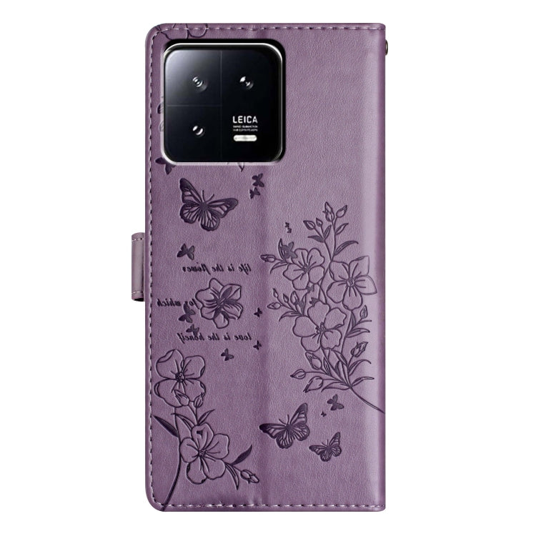 For Xiaomi 13 Pro Butterflies and Flowers Leather Phone Case