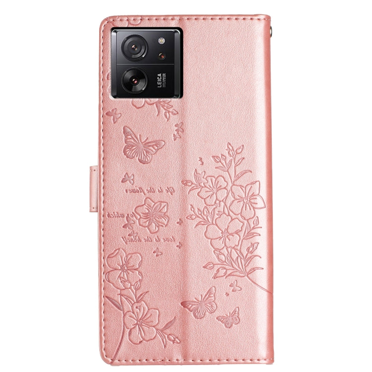 For Xiaomi 13T / 13T Pro Butterflies and Flowers Leather Phone Case