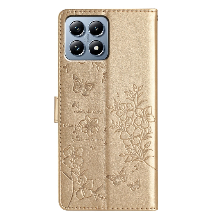 For Xiaomi 14T Pro Butterflies and Flowers Leather Phone Case