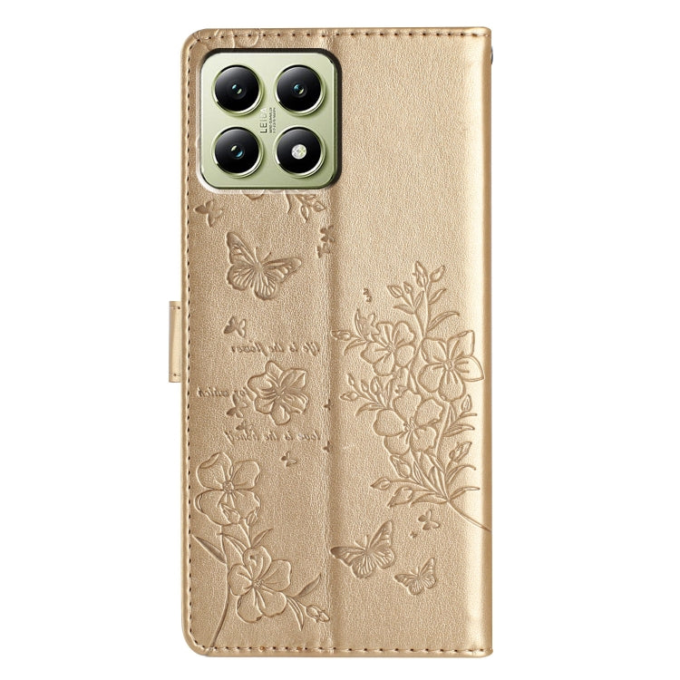 For Xiaomi 14T Butterflies and Flowers Leather Phone Case
