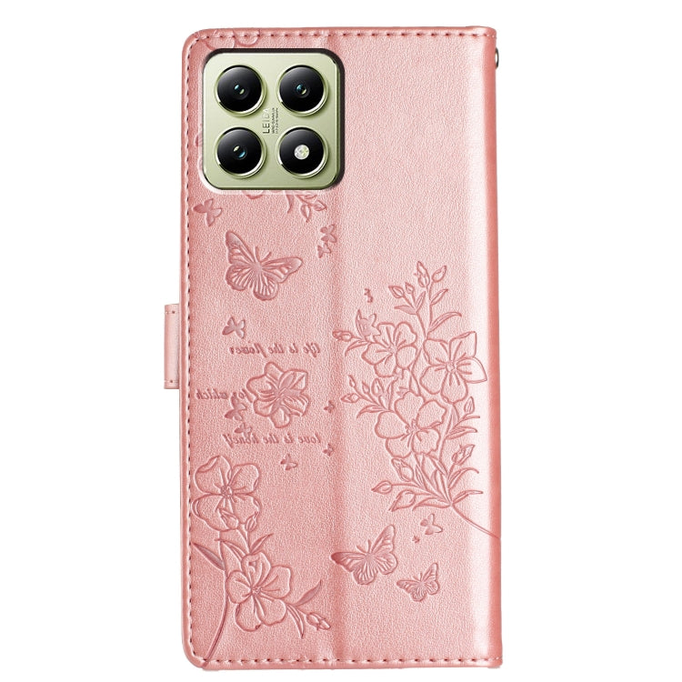 For Xiaomi 14T Butterflies and Flowers Leather Phone Case