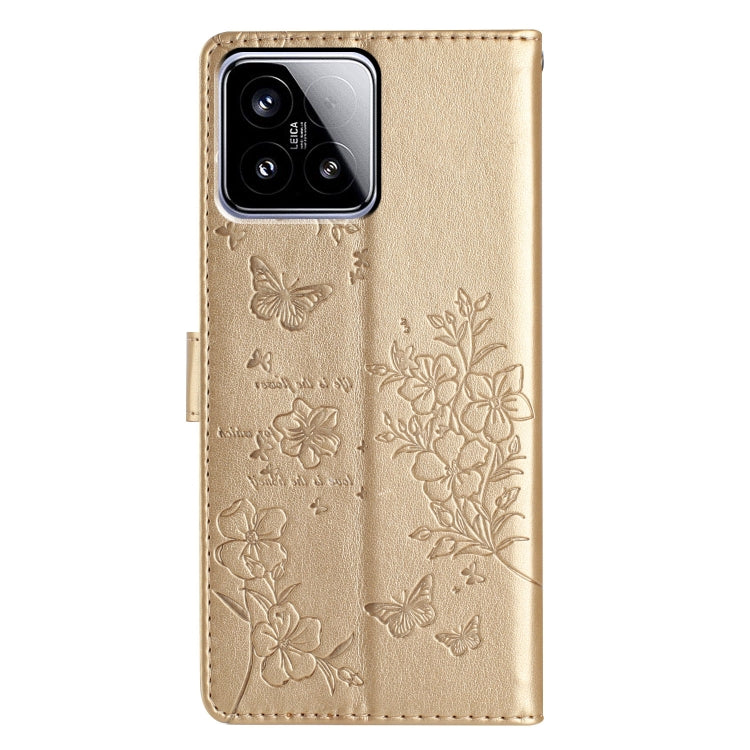 For Xiaomi 15 Butterflies and Flowers Leather Phone Case