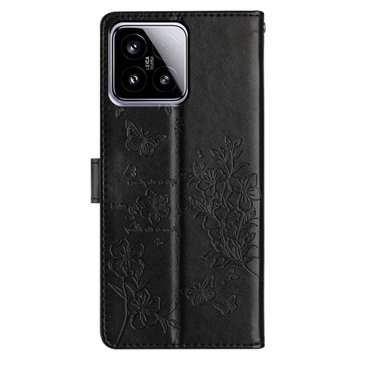 For Xiaomi 15 Butterflies and Flowers Leather Phone Case