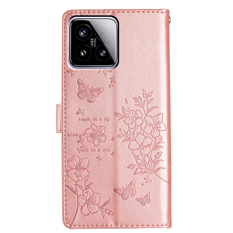 For Xiaomi 15 Butterflies and Flowers Leather Phone Case