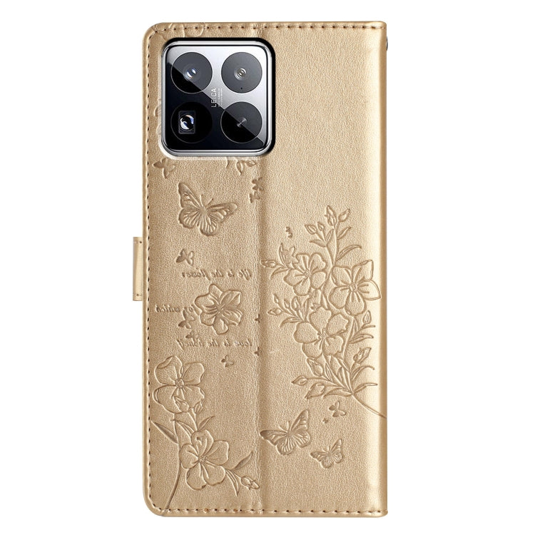 For Xiaomi 15 Pro Butterflies and Flowers Leather Phone Case