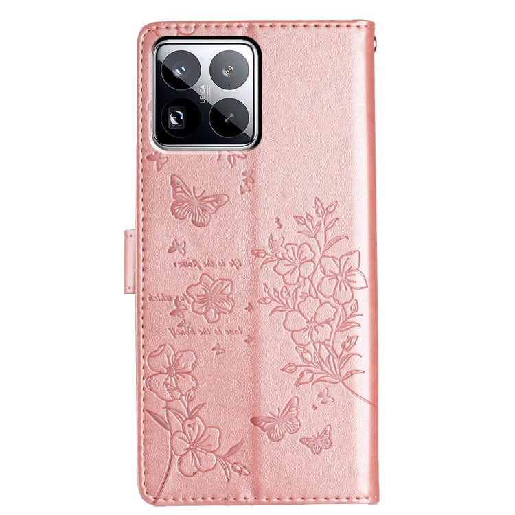 For Xiaomi 15 Pro Butterflies and Flowers Leather Phone Case