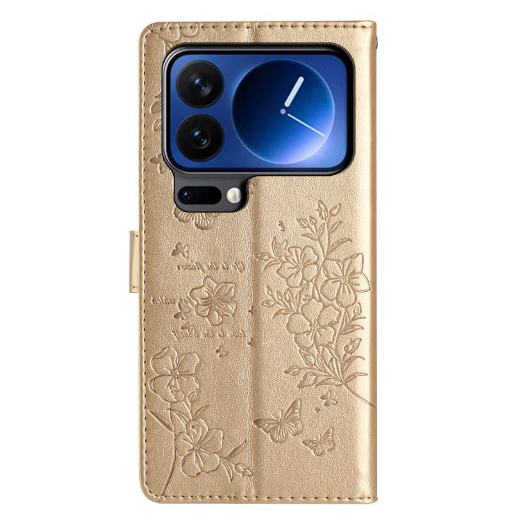 For Xiaomi 17 Pro Max Butterflies and Flowers Leather Phone Case